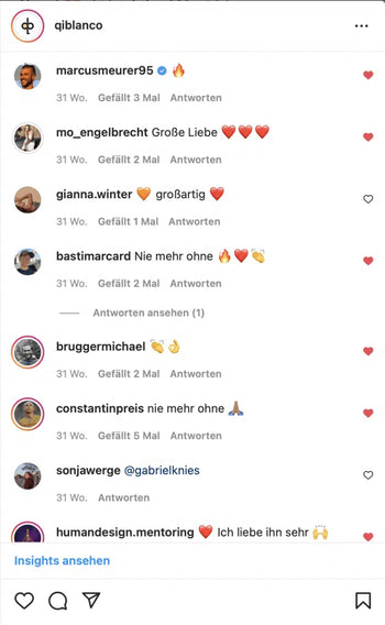 Screenshot Qi Blanco Instagram Kommentare 