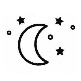 Mond und Sterne Zeichnung 